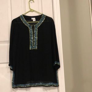 BOSTON PROPER sequined shirt